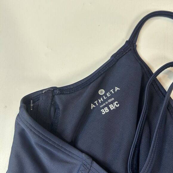 Athleta One Piece Swimsuit Womens 38 B/C Underwire Navy Blue Swimwear Modest - Picture 5 of 6